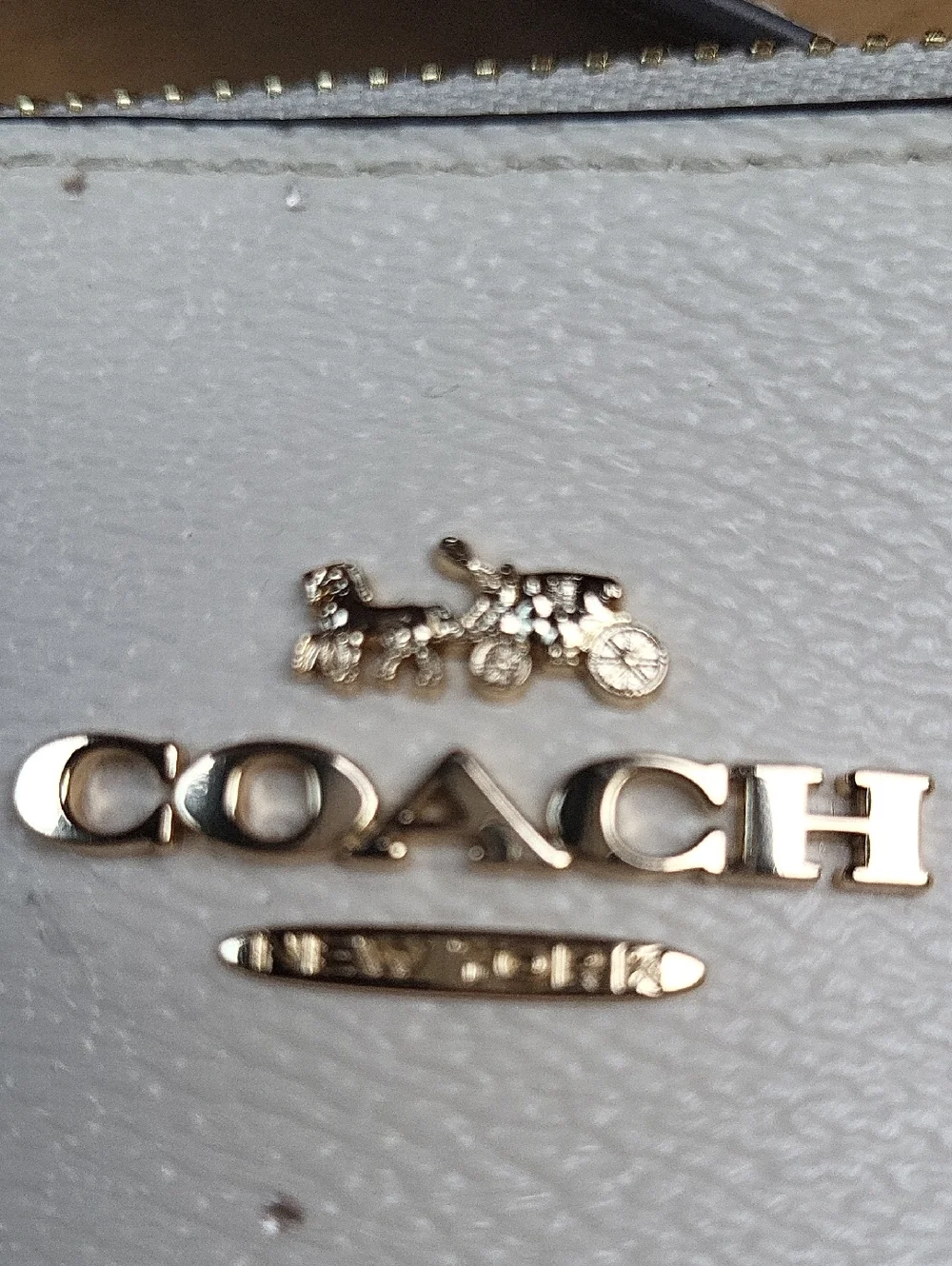 Coach Charlotte  White Shoulder Bag with Gold Hardware and Star Print